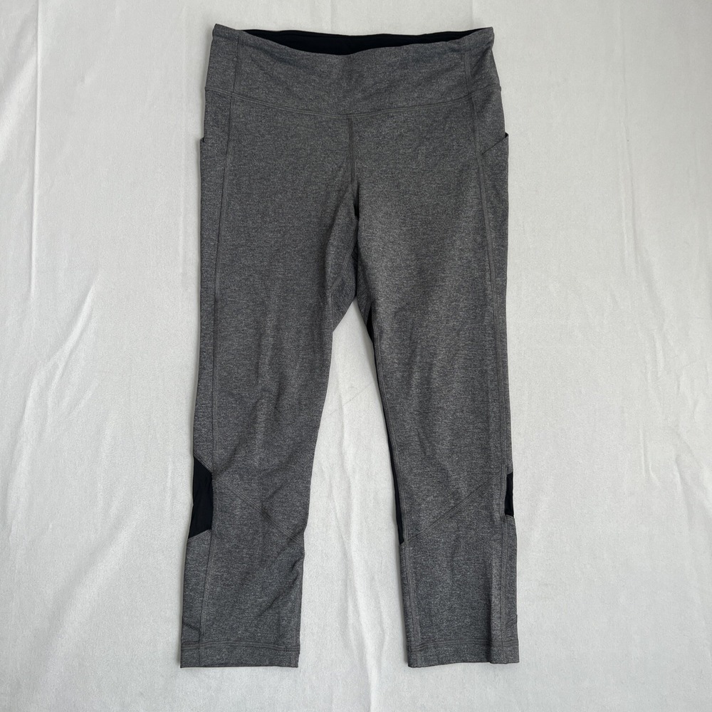 Lululemon Leggings Womens 8 Pace Rival Crop 19" Luxtreme Heathered Slate Yoga‎